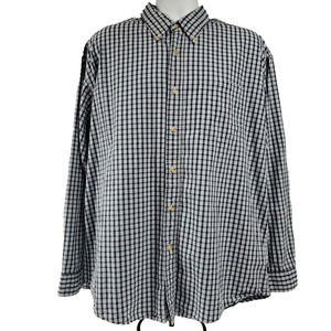 Wrangler Jeans Co Shirt Mens Large Button Down Blue White Plaid Cool Cotton